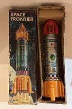 Vintage Space Frontier Rocket Ship Yoshino Battery Toy Apollo 11 Orig Box WORKS