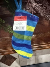 Blue Stripe Knit Mini Sweater Christmas Stocking Target Wondershop NEW! 