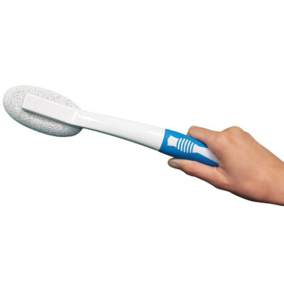 Fußbürste Mit Bimsstein & Langem Griff – 35 Cm, Rutschfest, Für Pediküre, Entfernen Abgestorbener Haut