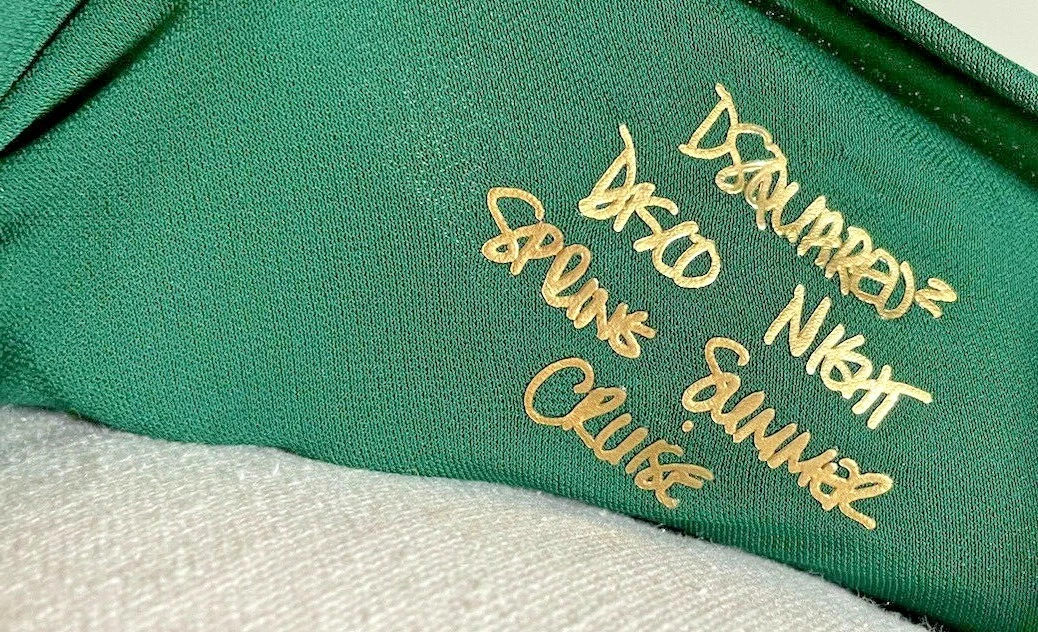 Abito con cintura DSQUARED2 da donna verde smeraldo a una spalla manica lunga taglia M