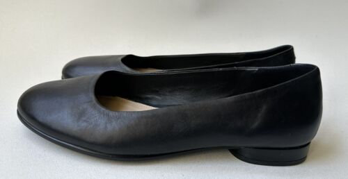 Chaussures plates de ballerine femme en cuir noir ECCO Annie taille 38/US 7 -W44 - Photo 1 sur 11