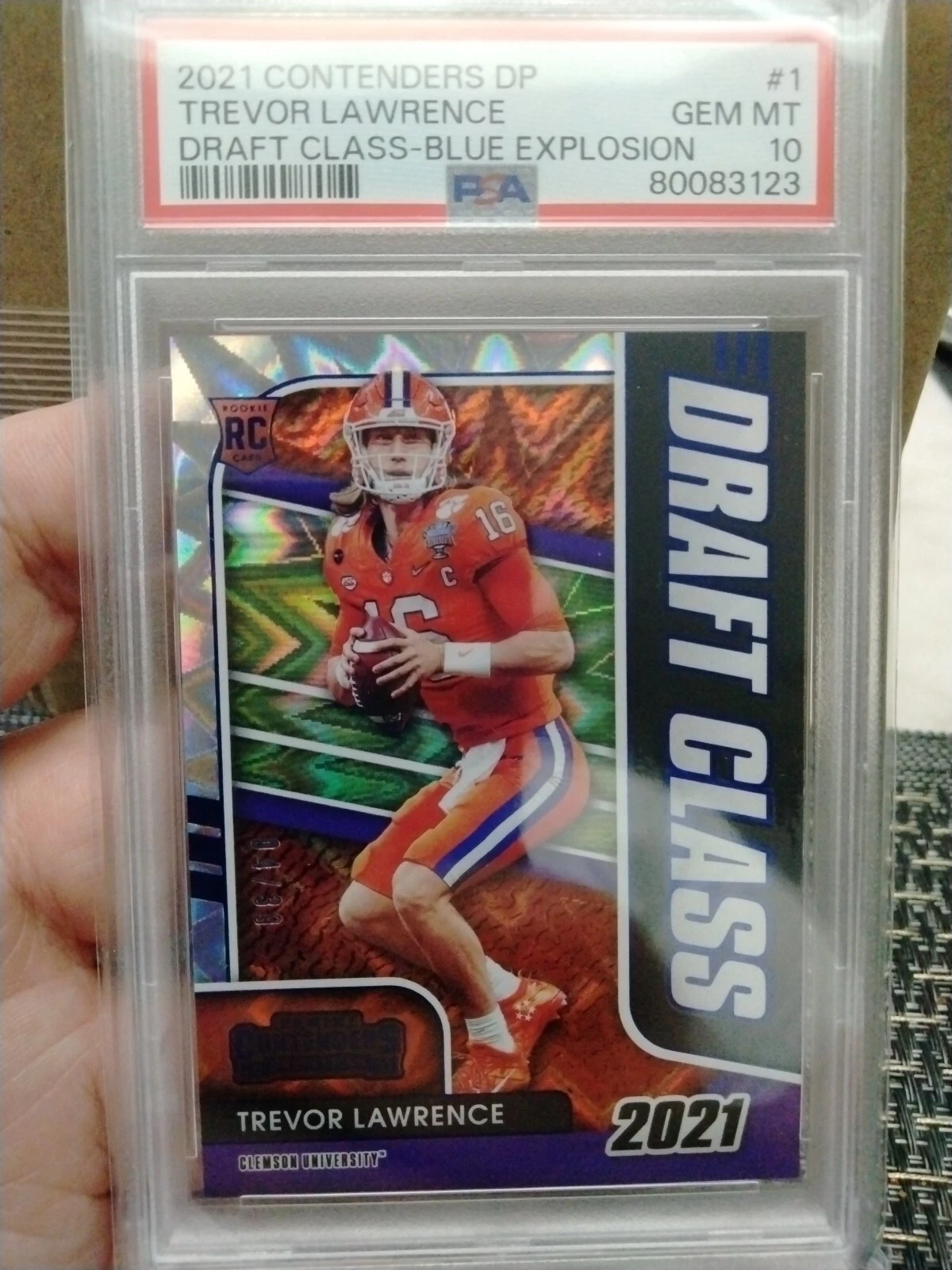 Trevor Lawrence Panini Contenders Draft Picks Draft Class #1 Blue Explosion