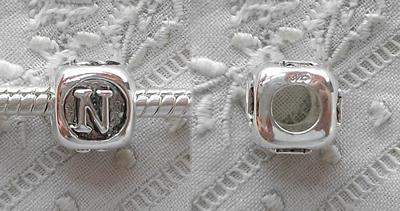 SILB. BEADS - BUCHSTABEN - N - O - P - Q - T - U - V - W - X - Y - NEU - 925er