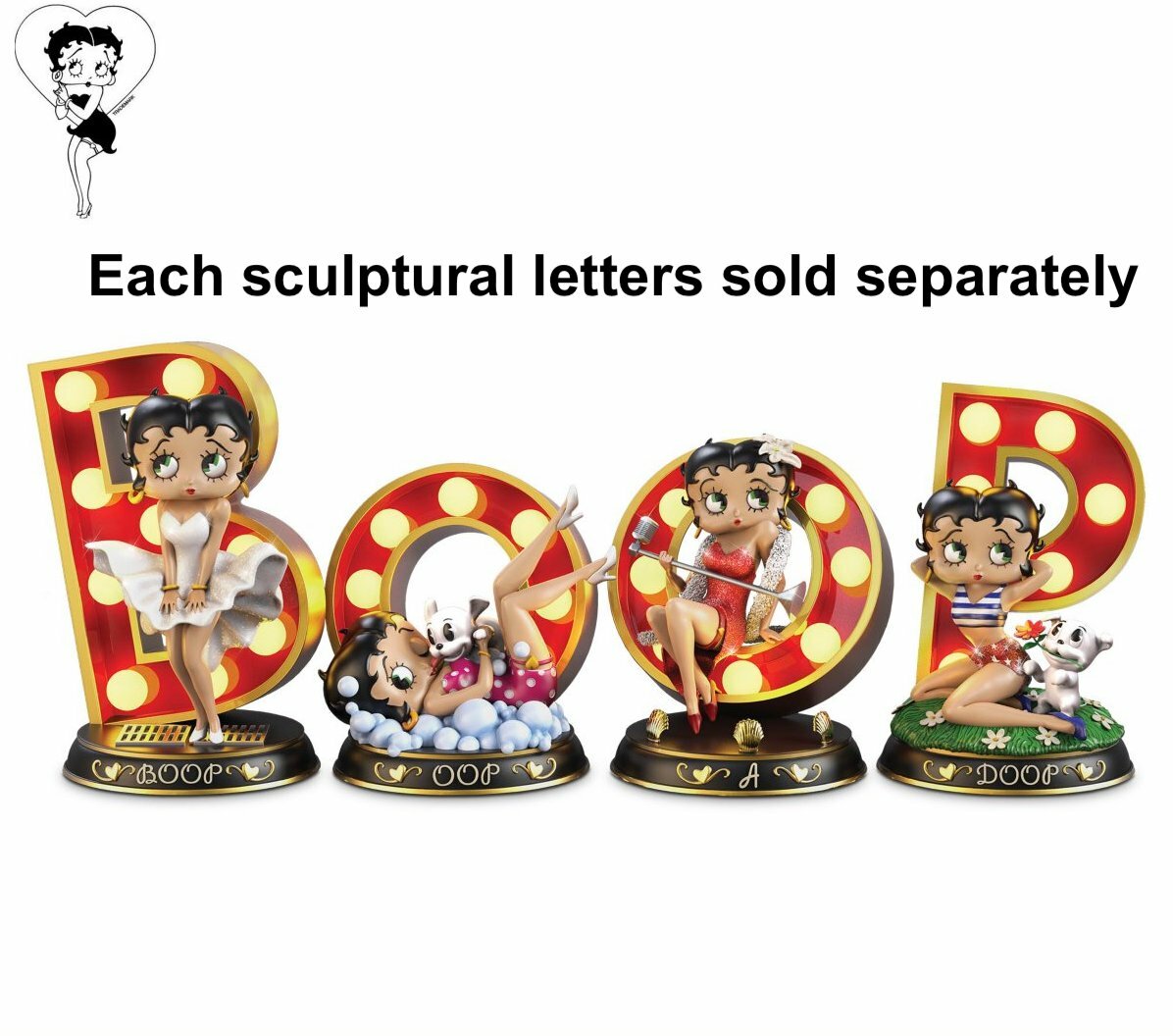 Betty Boop Illuminated Marquee Letter Sculpture Collection by