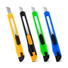 Box Cutter Retractable - 4 Pack - Premium Utility Knife - 9mm Wide Snap-Off B...