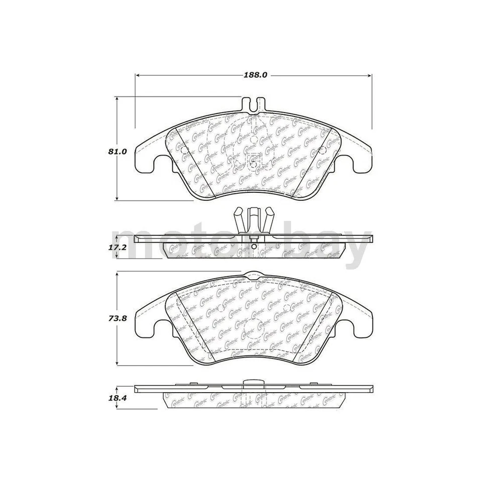 Pastillas de freno delanteras traseras para Mercedes-Benz E350 2010 2011 2012 2013 2014 2015 2016 Foto 2 de 4