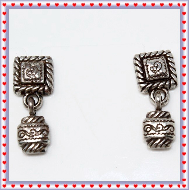 Brighton Retired Silver Dangle Post Earrings - image 1