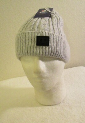 NWT Champion Womens Broadcast Cuffed Cable Knit Beanie One Size Grey  MSRP$40