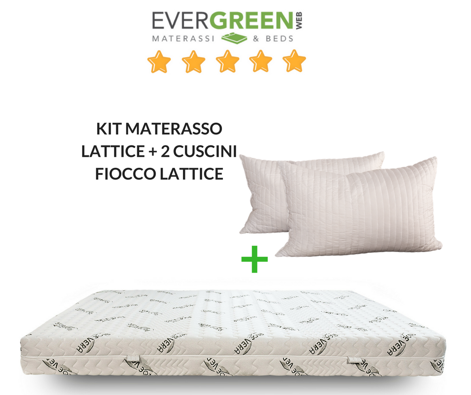 OFFERTA!!  MATERASSO MATRIMONIALE LATTICE CON KIT CUSCINI LATTICE 100%