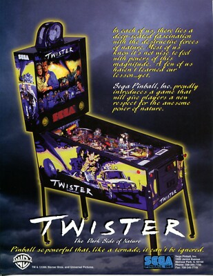 Twister Sega Pinball Flyer Mint / Brochure / Ad