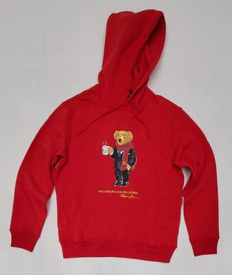 Nwt Polo Ralph Lauren Ralph's Cocoa Bear Red Hoodie SIZE M | eBay