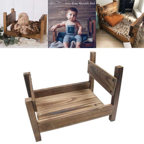 Photography Props Photo Shoot Sofa Basket Cute Baby Wooden Bed Crib Posing - Picture 1 of 12