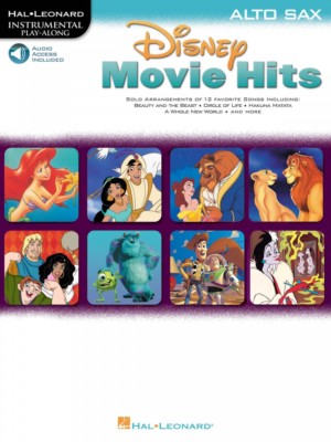 Disney Movie Hits Alto Sax Sheet Music Book and Audio 000841422