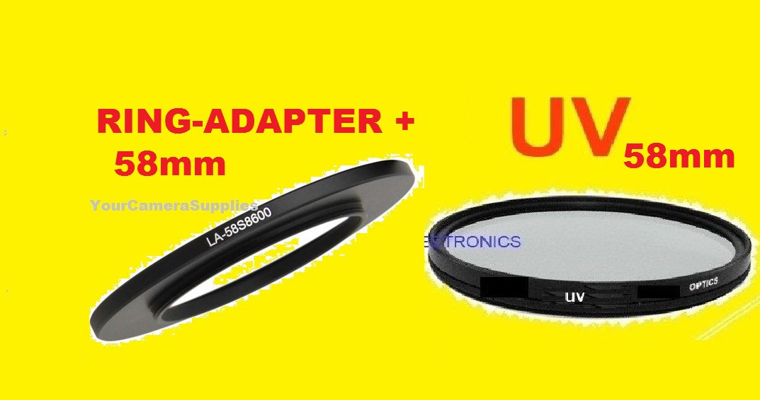 Fuji FinePix S8600 S8630 S8650 58mm Ring Adapter with UV Filter-image