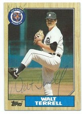 1987 WALT TERRELL TOPPS TIGERS SIGNED AUTOGRAPHED AUTO 