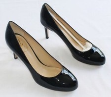 298 New VINCE CAMUTO Pumps Heel Women's 8.5 Black PATENT LEATHER Shelley Italy