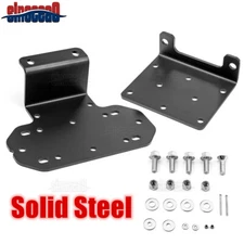 Black UTV Front Winch Mounting Plate Brackets Kit For YAMAHA RHINO 450/660/700