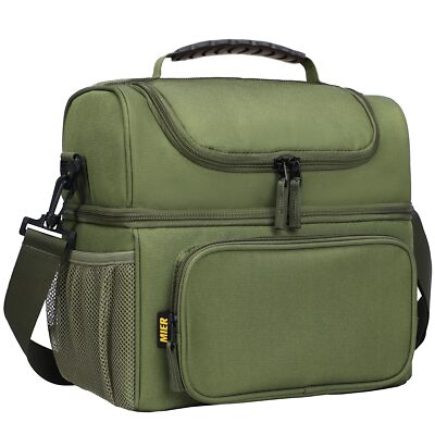 Mens Insulated Lunch Box, Dual Compartment Large Lunch Bag Coolers