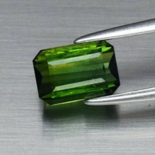 1.16ct 6.7x4.7mm Octagon Natural Unheated Green Tourmaline, Mozambique