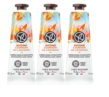 Yves Rocher Oat and Buckwheat Hand Cream Set of 3 Tubes