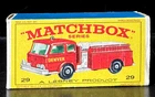 vintage Lesney Matchbox #29C Fire pumper MIB Orig Box 1967 Excellent