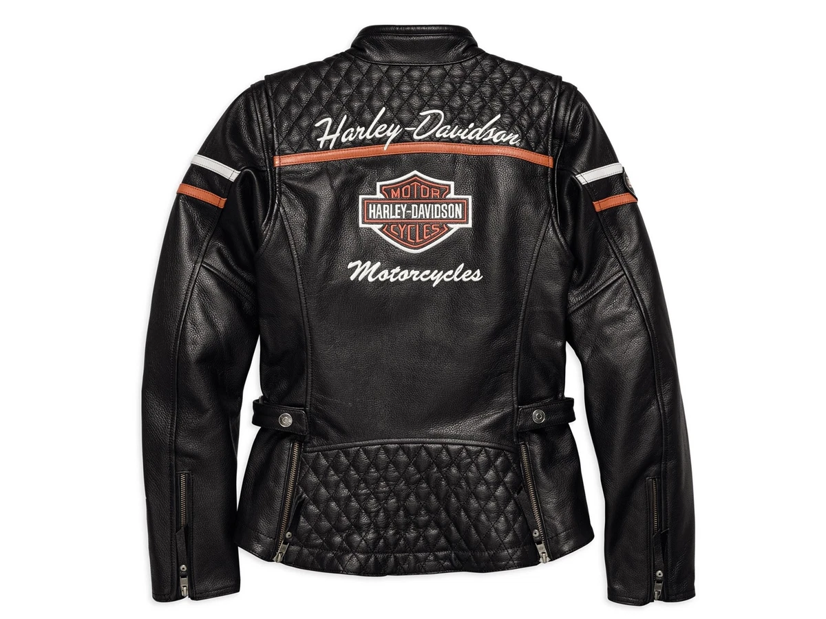 harley davidson damen lederjacke miss enthusiast