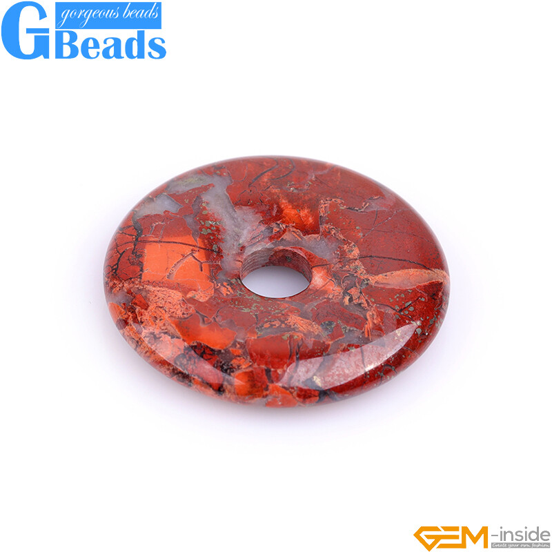 Stone Donut Natural Beads For Jewelry Making - Round Ring Pendants 20mm To 50mm Donut Stone Beads - Foto 2