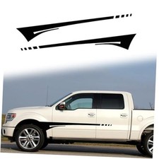 Car Sports Racing Body Side Stripe Graphic Stickers and Decals Vinyl DIY Black