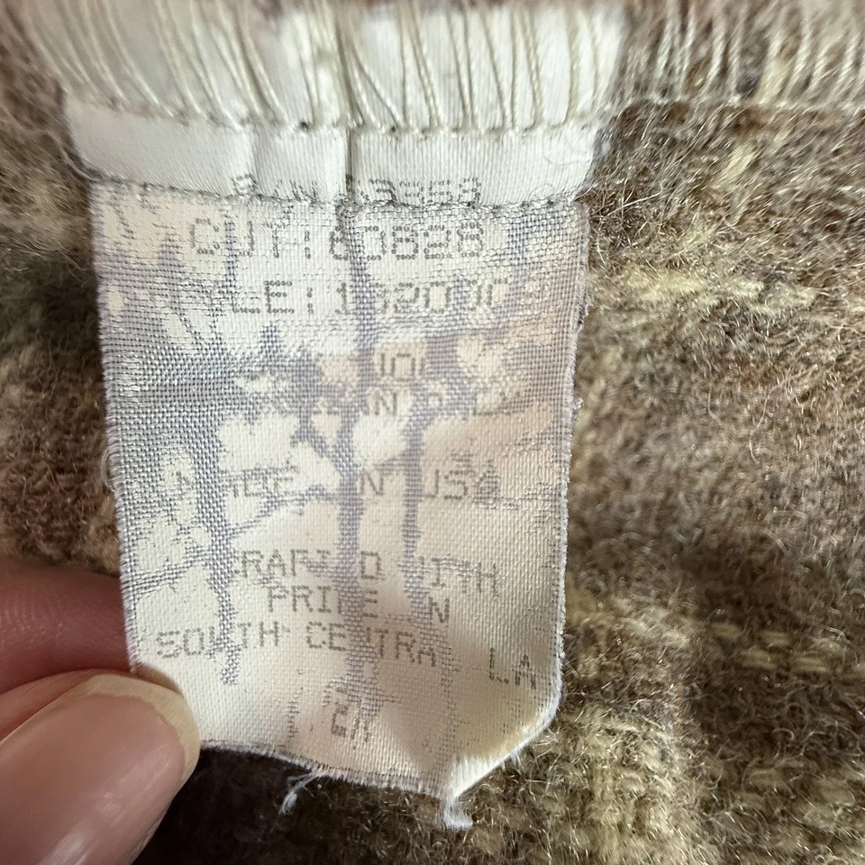 Camisa-Chaqueta Vintage Años 90 Karl Kani Jeans Marrón Mezcla Lana A Cuadros 2XL Foto 4 de 4