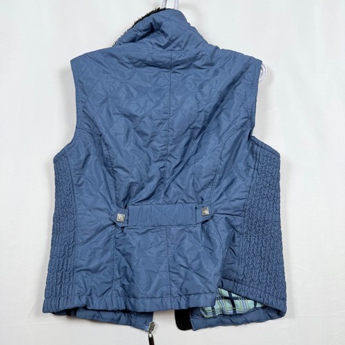 ROMFH Quilted Vest Womens S/1 Blue Sleeveless Full Zip Fleece Lined Pockets - Picture 11 of 12
