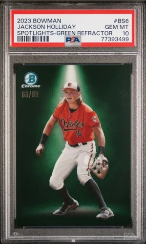 Jackson Holliday Green Refractor Spotlights 2023 Bowman PSA 10 /99