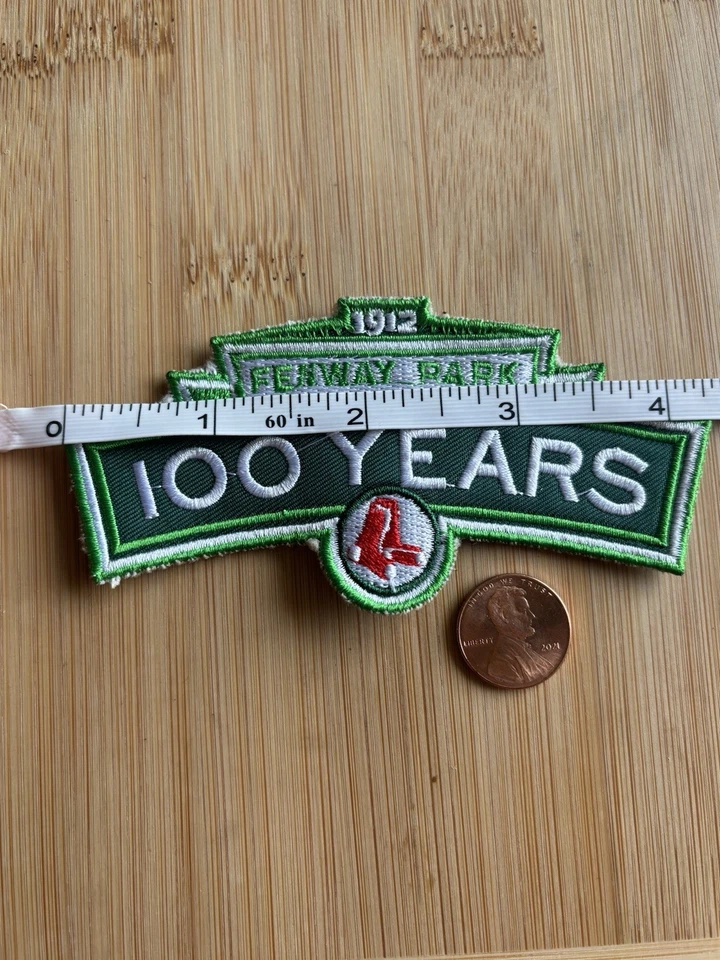 Boston Red Sox нашивка Fenway Park логотип 100 лет юбилей джерси рукав 4x2 дюйма - Изображение 2 из 4
