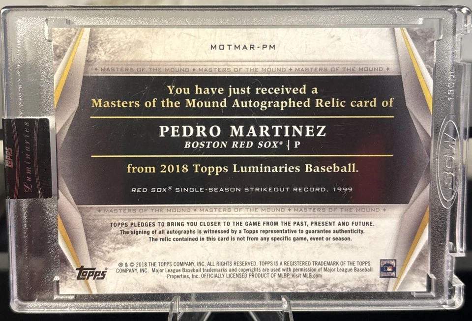 Pedro Martinez Auto Game-Worn Patch - 2018 Topps Luminaries /15 - Image 4 of 4