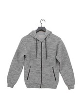 Zara Women's Hoodie S Grey Cotton with Viscose Full Zip