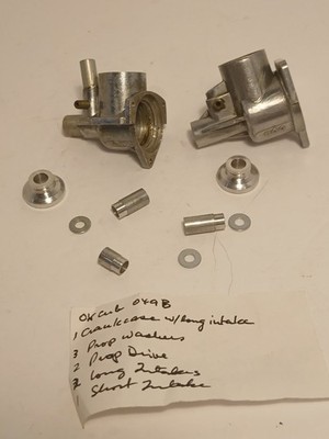 VINTAGE OK CUB 049 GLOW MODEL  ENGINE CRANKCASE WITH LONG INTAKE LOT OF TWO-2