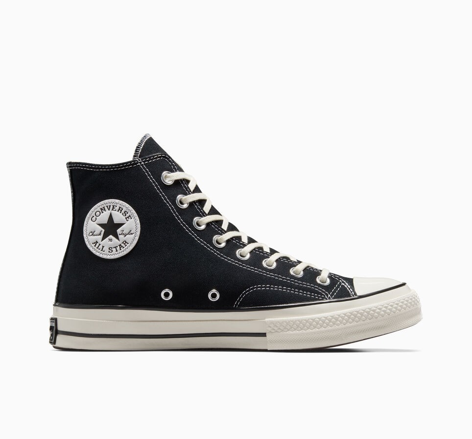 Converse Chuck Taylor All Star 70 High Top Unisex Sneakers Black Canvas Size 3-image