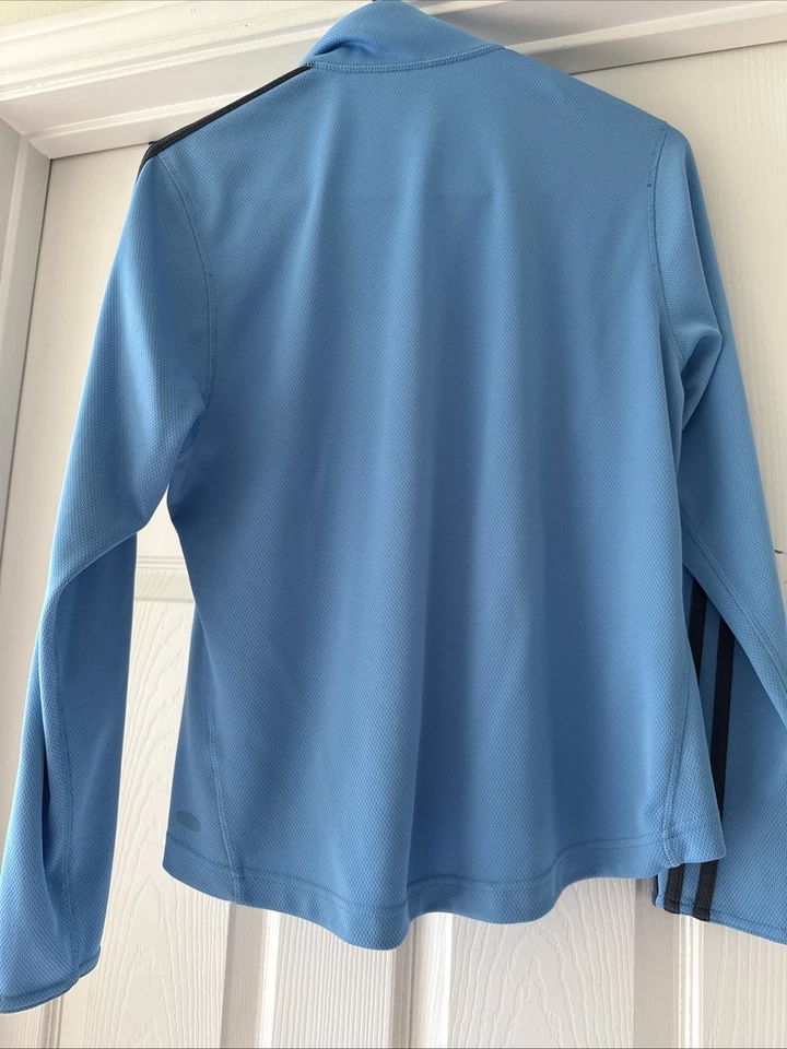 Adidas Mujer Azul Pullover Gris Rayas Talla M Manga Larga Foto 3 de 3