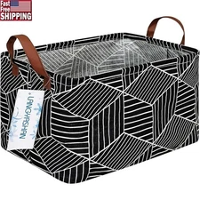 Collapsible Rectangular Storage Basket Toys Laundry Nursery Organization New