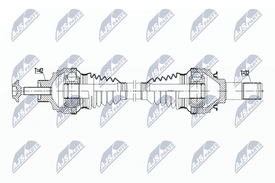 Rear Left NTY NPW-PS-004 Drive Shaft for PORSCHE