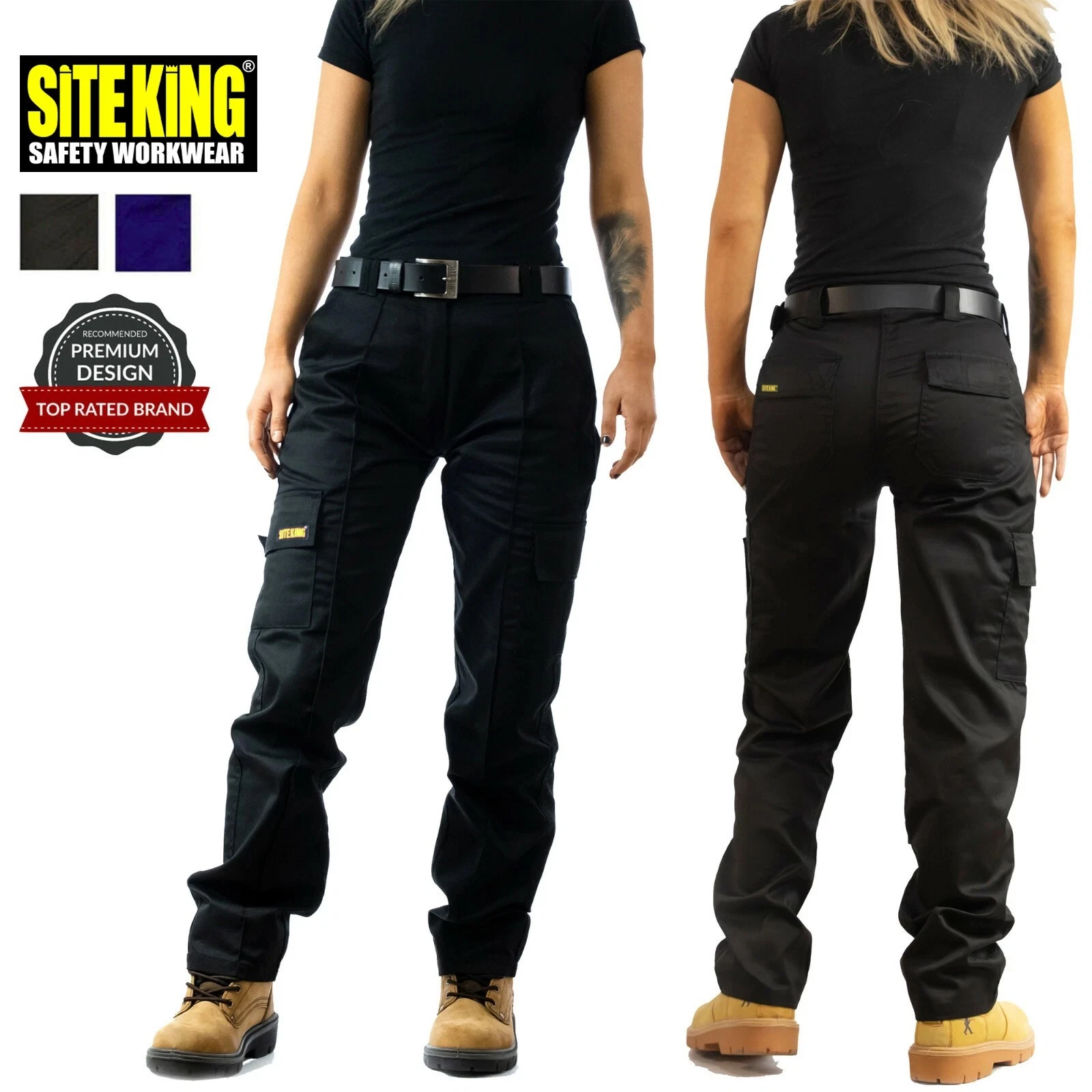 Ladies Cargo Combat Work Trousers Size 6 to 24 By SITE KING - WOMENS BLACK NAVY
Opens in a new windo
