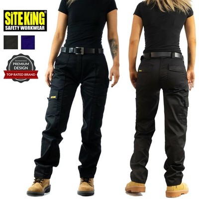 Damen Cargo Combat Arbeitshose Größe 6 bis 24 von SITE KING   DAMEN SCHWARZ MARINEBLAU