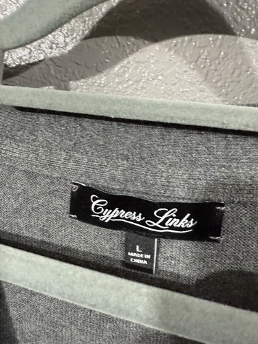 Cypress Links Golf Wear Cardigan Sweater Gray Men's Sz Large - Picture 7 of 10