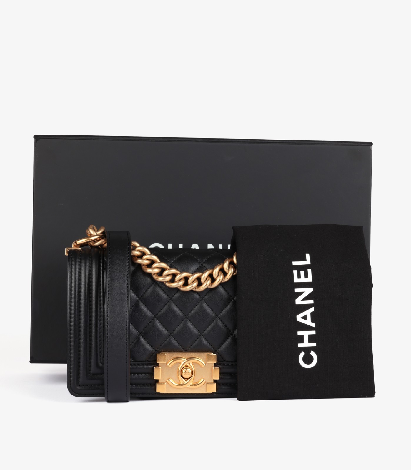 Chanel Black Quilted Lambskin Leather Small Le Boy image 10