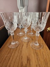 Set of 6 Cristal d'Arques Durand cut crystal goblets