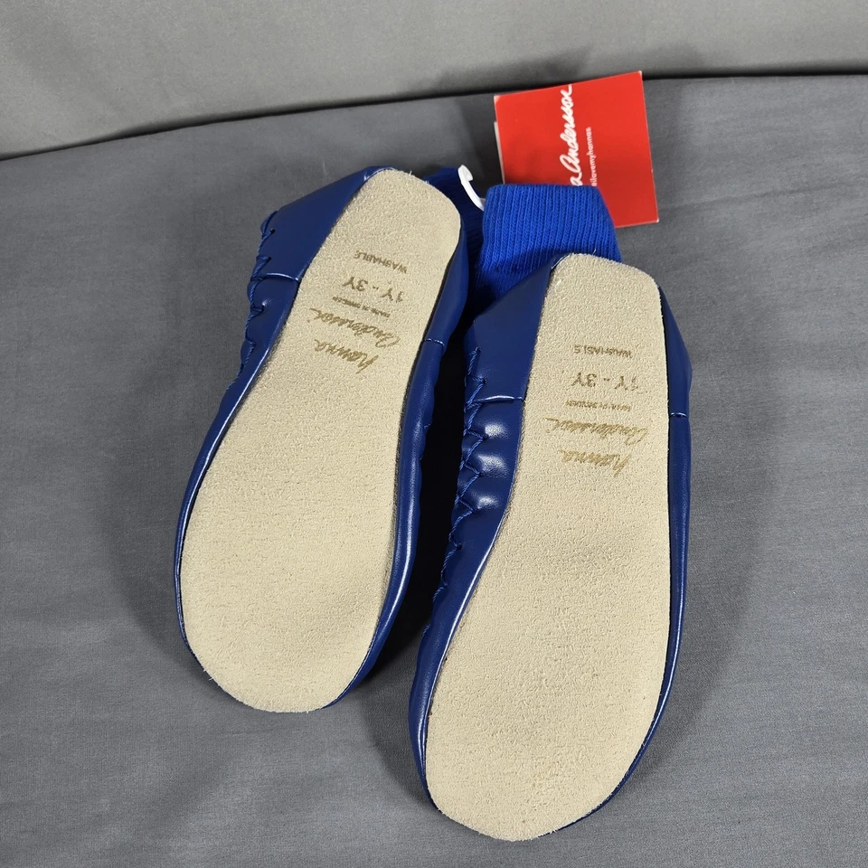Zapatillas de mocasín Hanna Andersson 1 año-3 años azul antideslizante suela de cuero nuevas con etiquetas niños Foto 3 de 4
