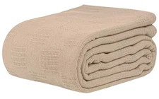 Linteum Textile Hospital Thermal SNAGLESS Spread Blanket 100% Cotton 74x100 i...