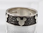 DISNEY 925 STERLING SILVER VINTAGE MICKEY MOUSE BAND RING SIZE 7 6MM SIGNED