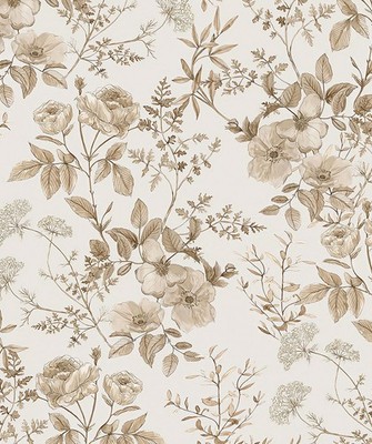 Erfoni 16.9'' x118'' Boho Floral Peel and Stick Wallpaper x 118'', Beige 
