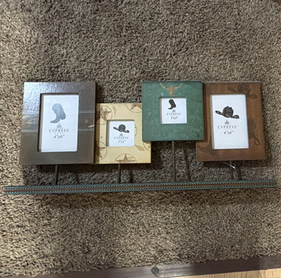 Cypress Home Multicolor Wood Hanging Collage Photo Frame Holds 4 4x6 & 3x3
