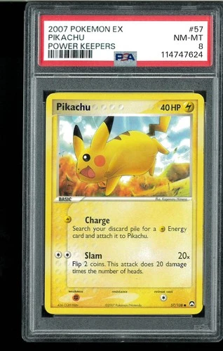 PSA 8 Pikachu - 57/108 - Power Keepers Graded Pokemon
